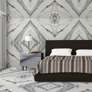 Conception de match de livre de carreaux de porcelaine émaillée polie 60x120 cm finition tactile brillante pour villa et mur de fond - Product Image 3