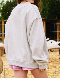 2025 automne hiver personnalisé femmes col rond sweat polaire coupe décontractée pull haut pull - Product Image 3