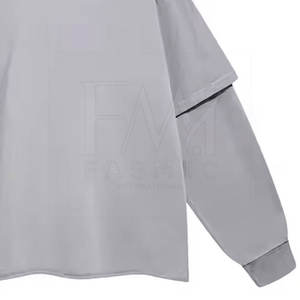 Gym Causal Coton Sports Plus Size Plain Men T-Shirts For Custom Pattern Full Sleeve Double Layer Long Sleeve T-Shirts - Product Image 6