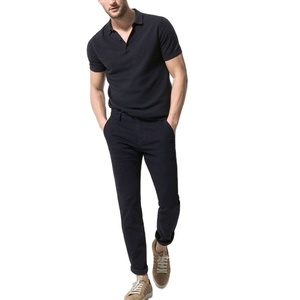 เสื้อโปโลผู้ชายแขนสั้นเสื้อยืดคอตตอนถักโลโก้ออกแบบได้ตามต้องการสำหรับฤดูร้อน - Product Image 4