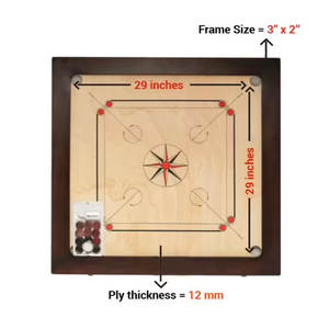 บอร์ดเกม Carrom ทำจากไม้มาใหม่พร้อมโลโก้ออกแบบได้ตามต้องการ - Product Image 2