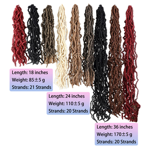 Vente en gros de tresses de cheveux en crochet <span class=keywords><strong>Nu</strong></span> Locs de 18, 24 et 36 pouces pour femmes noires, longues, douces, pré-bouclées, Goddess Locs, ondulations bouclées, cheveux synthétiques - Product Image 6