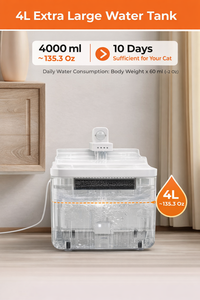 GOBYPET - Bebedero Automático para Mascotas con Sensor de Movimiento, Silencioso, de Plástico Moderno, 4L, Dispensador de Agua para Perros y Gatos, Tazón de Agua Filtrada para Mascotas - Product Image 6