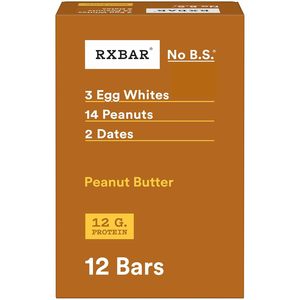 RXBAR Protein <b>Bars</b>, 12g Protein, Gluten Free Snacks, Snack <b>Bars</b>, Peanut Butter, 22oz Box (12 Count) - Product Image 1
