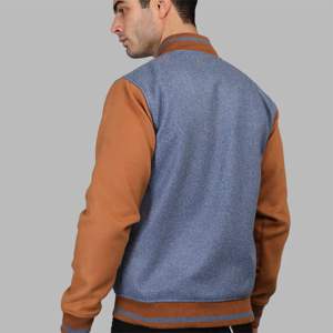 แจ็กเก็ตเบสบอลสำหรับผู้ชายเสื้อแจ็กเก็ตกันหนาวแบบลำลองปกตั้งมีหลายสี - Product Image 3