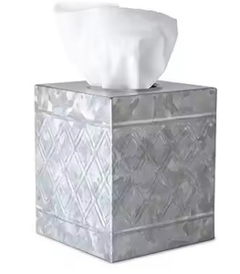 Support de boîte à mouchoirs carré en acier inoxydable argenté en métal de luxe chaud pour salles de bains d'hôtel avec fonction de suspension - Product Image 5
