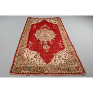 Tapis turc, tapis de 4,8x8,1 pieds, tapis patchwork rouge - Product Image 1