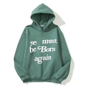 Sudadera con capucha unisex de gran tamaño de peso pesado mínimo bajo 100% algodón de Terry francés para hombre del fabricante personalizado logotipo 3D para estampado de hojaldre Wint - Product Image 3