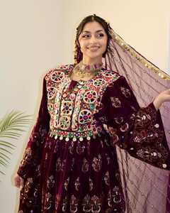 ชุดกระโปรง afghan kuchi สำหรับผู้หญิงชุดเดรสลูกไม้ลายธรรมชาติแนววินเทจ - Product Image 2