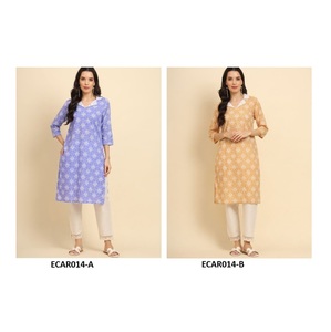 Kurti indio elegante de calidad superior en algodón de rayón Uso diario cómodo y elegante para mujeres Disponible a precio de fábrica - Product Image 3