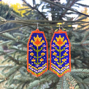 Boho ต่างหูลูกปัดด้วยการออกแบบสีฟ้าครามแอนดี้ cascading Fringe, เครื่องประดับของขวัญที่ไม่ซ้ำกัน - Product Image 6