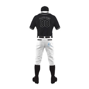 High Quality Custom Logo Printed Baseball Uniform Sets Breathable Anti-Bacterial Quick Dry Wholesale Solid Color Customizable - Product Image 3