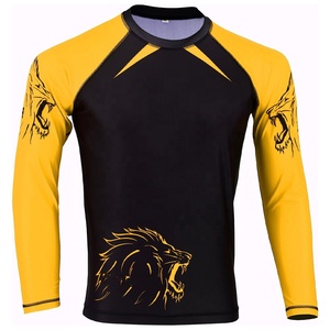 Maillot de compression MMA BJJ à manches courtes unisexe personnalisé en spandex Rashguard Vêtements de combat Nogi Entraînement Chemises imprimées par sublimation 240g - Product Image 1