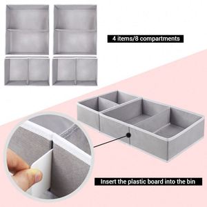2025 New Style Foldable Nonwoven Fabric Cloth 4 Piece Set <b>Underwear</b> <b>Storage</b> Box with Dividers in <b>Storage</b> Boxes Bins - Product Image 4
