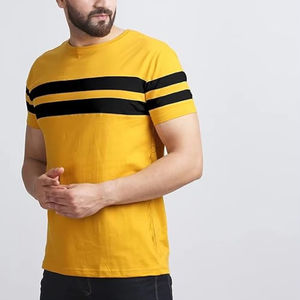 T-shirt pour homme en coton décontracté de haute qualité avec logo personnalisé, impression sérigraphique, broderie, tissu tricoté uni 220g - Product Image 3