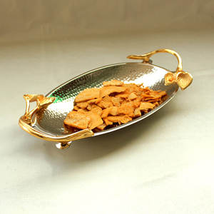 Venta caliente Raksha Bandhan Oferta especial Bandejas de servicio de metal en forma cuadrada para Bar Cena Ware Diseño especial Tamaño personalizable - Product Image 3