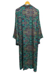 Ropa de salón Kimono de verano Hasta el tobillo Bata de seda Bata multicolor Ropa de noche Bata India Vintage Seda reciclada Sari Kimono, - Product Image 5