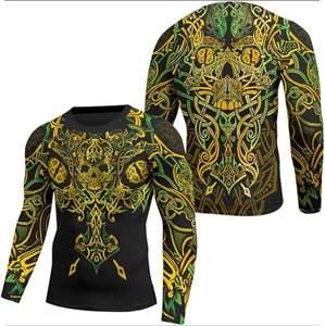 2024 Logo personnalisable hommes UPF 50 Standard à manches longues Rash Guard Spandex Surf chemise fait commande Protection solaire personnalisable - Product Image 5