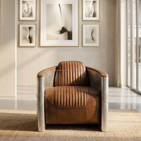 Fauteuil en cuir écologique de qualité supérieure, design ergonomique industriel, construction durable, look élégant, style traditionnel pour l'extérieur