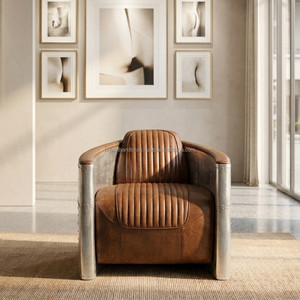 Fauteuil en cuir écologique de qualité supérieure, design ergonomique industriel, construction durable, look élégant, style traditionnel pour l'extérieur - Product Image 6