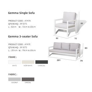 Meubles de salon d'extérieur en aluminium Canapés de jardin Meubles de luxe pour hôtel Resort - Product Image 5