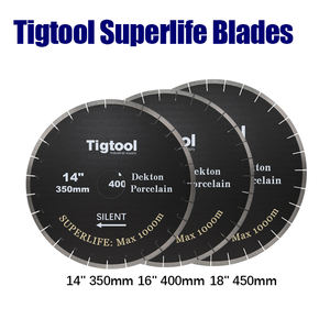 16"/400mm Dekton/Porcelain/Sintered Stone Silent Blade <strong>Superlife</strong> Max 1000m Chip-Free 45&deg; Miter Cutting Tigtool - Product Image 5