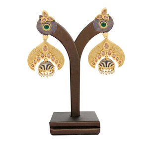 Pendientes chapados en mate AD elegantes, fabricante de bisutería, joyería de imitación antigua, exportación, proveedor de joyería de moda personalizada - Product Image 2