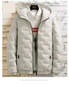 Veste matelassée en toile à capuche pour homme, coupe-vent, respirante, chaude pour l'hiver, vente en gros OEM, meilleure qualité - Product Image 4