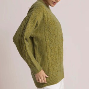 Fabricant professionnel de pulls pour femmes d'hiver de haute qualité, col en V, 100% coton, respirant, séchage rapide, anti-boulochage - Product Image 4