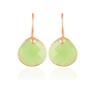 Charm coussin en calcédoine verte Pendentif en pierre précieuse à facettes minuscule en lunette plaquée or pour breloques de boucles d'oreilles faites à la main et fabrication de bijoux - Product Image 5