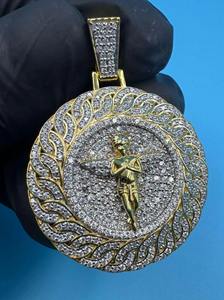 Personalized VVS Moissanite Diamond Iced Out Hip Hop Pendant <b>Necklace</b> With Gold Plated 925 <b>Silver</b> <b>Angel</b> Wing Design Pendant - Product Image 4