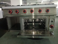 Four à gaz de luxe à 6 brûleurs et armoire à 1 porte Équipement de cuisine commerciale pour les chefs de cuisine industriels