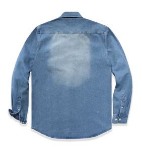 เสื้อยีนส์ของผู้ชายไซส์พิเศษเสื้อยีนส์ซักได้ใส่สบายดีไซน์ตามสั่งใหม่2025 - Product Image 4