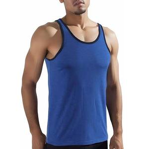 <b>Men's</b> Clothing Blue and <b>Black</b> Color Polyester Sleeveless <b>Tank</b> <b>Tops</b> - Product Image 6