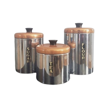 Boîte de rangement et de récipient rustique en métal avec couvercle en acier