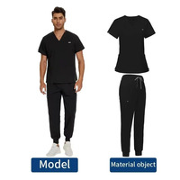 Costume médical à manches courtes et col en V pour hommes-Uniformes en pur coton, pantalon ample, vêtements de travail d'allaitement pour médecins