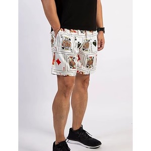 Customized Men's Camouflage Shorts Summer Streetwear Breathable Playing Cards Pattern Mid Waist Canvas Drawstring Closure - Product Image 3