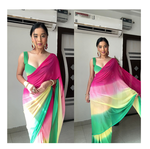 Exportación Venta Hermosa Georgette Impreso Saree Ideal para ropa festiva e informal Disponible para la venta - Product Image 1