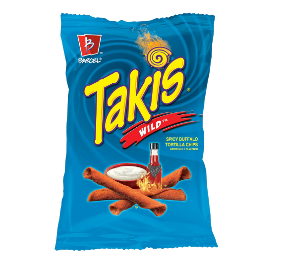 Takis Хрустящие скатанные кукурузные тортильи чипсы 9,9 унций острый вкус буйвола жареные твердые зерна закуски с соленым и острым вкусом