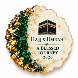 Personalized Hajj Umrah Epoxy Resin Fridge Magnet <b>Islamic</b> Pilgrimage Souvenir Custom Name Date <b>Gift</b> Six Colors for Family Guests - Product Image 1
