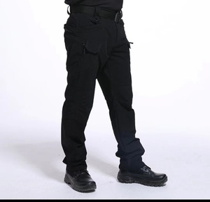 Pantalones cargo de trabajo informales para hombre de talla grande personalizados cintura tela de algodón cremallera decoraciones otoño - Product Image 6