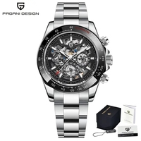 Reloj Mecánico Automático Pagani Design 1777, Acero Inoxidable, Resistente al Agua 10 Bar, Caja Arcoíris, Lujoso y Casual para Hombre
