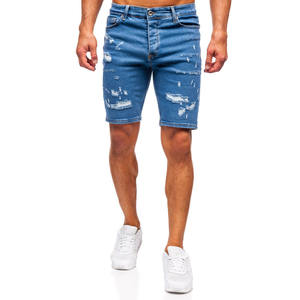 Custom Summer Oversized Acid Wash Crystal Denim <b>Shorts</b> <b>Jeans</b> Streetwear Rhinestone Baggy Jorts <b>For</b> <b>Men</b> - Product Image 6
