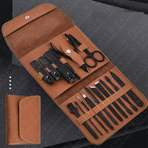 Professional Durable Stainless Steel Nail Grooming Kit Manicure <b>Pedicure</b> <b>Set</b> with Leather Case Custom Logo Private Label - Product Image 6