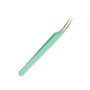 Pinzas de pestañas de volumen de 90 grados con logotipo personalizado Pinzas de pestañas de extensión de punta de fibra de acero inoxidable con etiqueta privada - Product Image 3