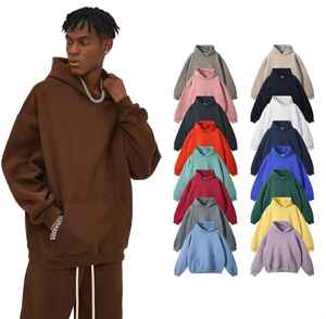 Sweat à capuche oversize tendance pour homme, coupe classique, 100% coton molletonné, logo personnalisé, poche, confortable, chaud, décontracté, streetwear, hiver - Product Image 3