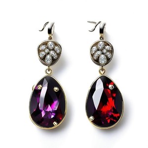 ต่างหูอัญมณีเงินสเตอร์ลิง925ดีไซน์แบบห้อยที่น่าดึงดูดพร้อมชุบทองแฮนด์เมดสำหรับงานเลี้ยงงานแต่งงาน - Product Image 6