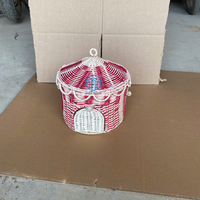 Panier en rotin tissé à la main en forme de panier de tente de cirque panier de rangement pour enfant en osier pour décor de chambre d'enfant