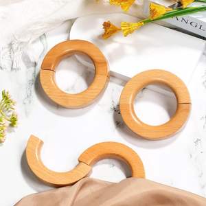 4 Uds. De lazos magnéticos para cortinas de madera, soportes para cortinas decorativas modernas, Clips para cortinas de madera, lazos redondos bohemios - Product Image 4