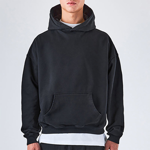 Vente en gros de sweat à capuche de luxe personnalisé bouffant d'impression brodé poids lourd épais coton surdimensionné Boxy pulls à capuche épaules tombantes - Product Image 1